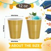 cssopenss 120 pcs 12 oz Gold plastic cups gold plastic