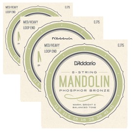 D'Addario Mandolin Strings | 3 Pack | EJ75 (formerly J75) | Phophor Bronze