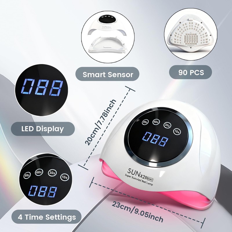 PROFESSIONAL 500W UV LED NAIL LAMP - 90 LED Bulbs
