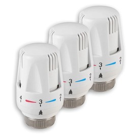 Set of 3 Radiator Thermostats, Thermostatic Head Radiator Valve, Thermostat Head with Zero Setting, Termostat Heating Radiator Valve, Frost Protection and Adjustment Functions, for Thread M30 x 1.5,