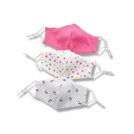 HOPE LOVE SHINE Face Masks for Kids (3-Pack) - Girls Face Masks - Washable, Reusable Kids Face Masks - Filter Pocket, Nose Wire, & Adjustable Straps - Sports, Playground, & School Mask Pack for Girls