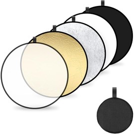 JIAQCN Rebotador De Luz Fotografia, Reflector Fotografia, Reflector 5 En 1 Plegable, Fácil De Llevar, Muy Adecuado para Fotografía Profesional, Retratos, Estudios y Uso Al Aire Libre(30cm)