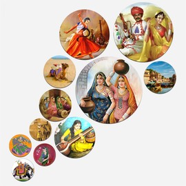 Artvibes Decorative MDF Wooden Wall Hanging Decoration Item For Home | Office | Gift | Wall Decor Hanging Item | Wall Art | Living Room | Bedroom | Stylish Modern Artwork (WPS_132N) Pack of 11 Pieces