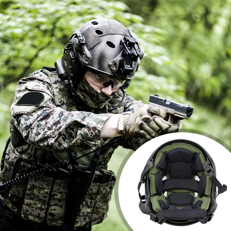 Yzpacc Airsoft Helmet Padding Helmet Pads Set, Second Generation Green