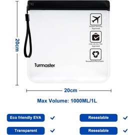 2/4 Pack TSA Approved Clear Travel Toiletry Bag - H HOME-MART Leakproof Airport Security Liquid Bag 20 x 20cm, Travel Accessories Makeup Essentials Clear Tsa Approved Travel Toiletry Bag for Men Women