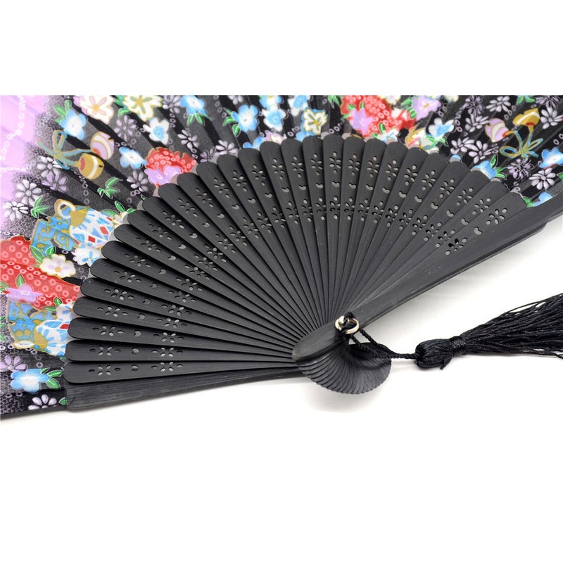 with a Fabric SleeveOMyTea Sakura Japanese/Chinese Hand Fan with Silk