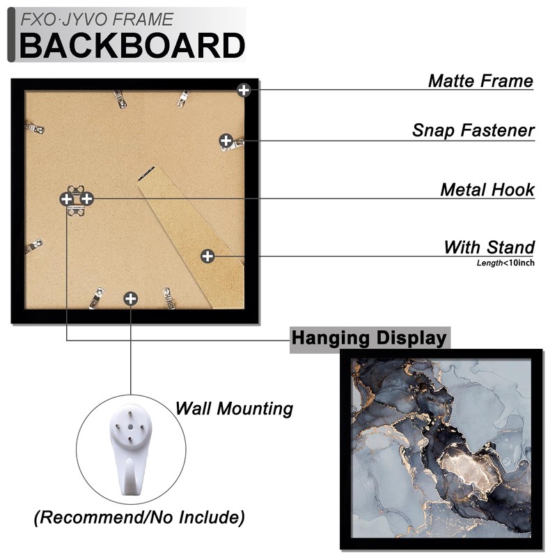 Fxojyvo 5x5 Frame, Black Picture Frame for 5 x 5