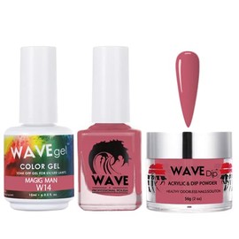 WAVEGEL Soak-Off Gel, Nail Lacquer & Acrylic/Dip Powder Matching Set - Simplicity Collection - #W14 Magic Man
