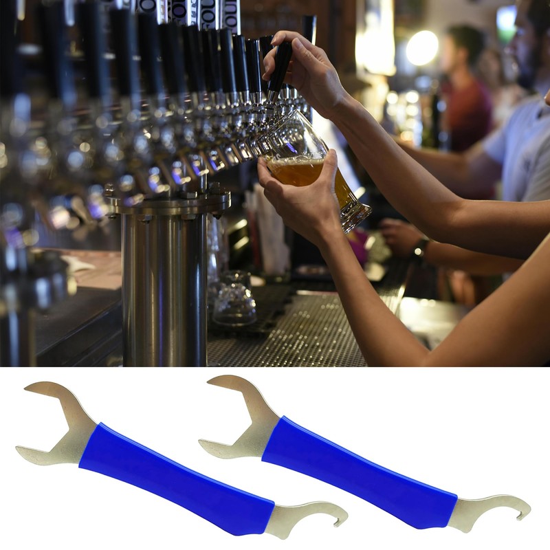 WAURCSY Beer Faucet Wrench Tool, Heavy-Duty Metal, Vinyl Coated Handle,