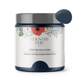 Country Chic All-in-One Chalk Paint for Furniture, Cabinets, Home Decor, Eco-Friendly, Matte Finish, Built-In Primer & Top Coat for Wood, Metal - Peacoat (Navy Blue) - 8 oz (237 ml)