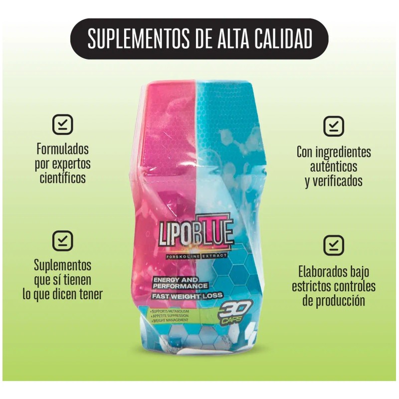 Lipo Blue 30 Caps Sin Sabor Apoyo Natural Para Metabolismo