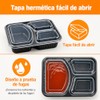 20 Contenedores para Alimentos de 40 oz, 3 Compartimentos y