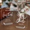 2pcs Clear Acrylic Wedding Signs for Ceremony and Reception, 5x7