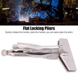 Locking Plier with Flat Mouth, Adjustable Sheet Pliers for Metal Bending and Metal Break and Crimping - 55# Steel(8 inches)
