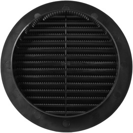 Repa Market 6'' Inch Plastic Black - Vent Cover with Flange - Round Soffit Vent - Air Vent Louver - Grille Cover - Protective Screen Mesh - HVAC Ventilation