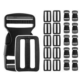 DOJA Barcelona Plastic buckles, push buckles + ladder buckles, inner width, plastic clip, backpack buckle, belt buckle, replacement buckle, bag closure, black