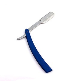 OdontoMed2011® MANUAL FOLDING SHAVING KNIFE BEARD CUTTER SHAVER STRAIGHT EDGE BARBER RAZOR SHAVING RAZORS 'DOUBLE (Blue)
