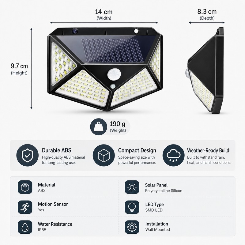 Solar RV Porch Light for Outdoor Use – Motion Sensor