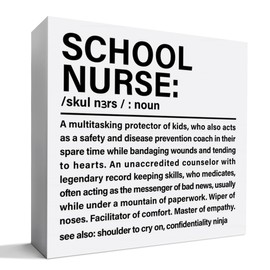 School Nurse Appreciation Gifts, School Nurse Thank You Gifts Nurse Birthday Christmas Nurse Week Retirement Gift, School Nurse Definition, Wooden Box Sign Desk Decor