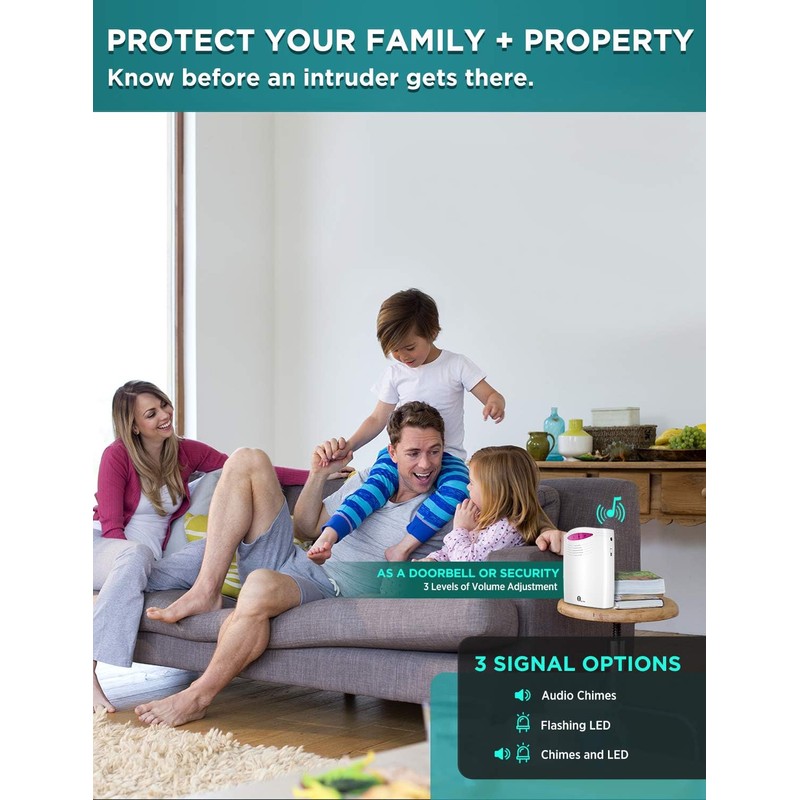 Driveway Alarm Wireless Outside, 1 BY ONE Motion Sensor Alarm