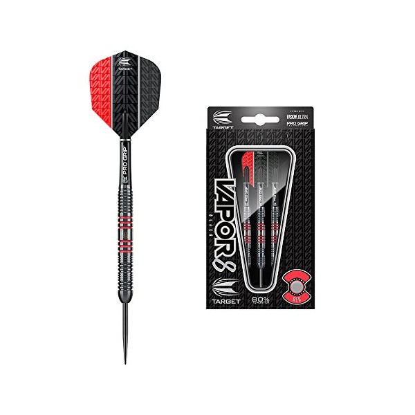 Target Darts Vapor8 black 25G Red Steel Tip Darts 2017