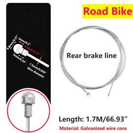 Qrity 2 Pieces Bicycle Brake Cables, Before and After Brake Cable Set, Bicycle Brake Cable Inner Cable for Road Bike