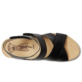 FLY LONDON WEGE669FLY - Sandals for Women - Lightly Cushioned Natural Cork Footbed - Rubber Outsole Black EU 37 (US Women's 6.5-7) M