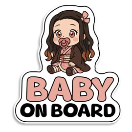 Baby on Board Car Sticker, Baby Demon, Waterproof and UV-Resistant Baby on Board Sticker, Durable Baby Sign for Safety Awareness, Easy to Apply for Window or Bumper