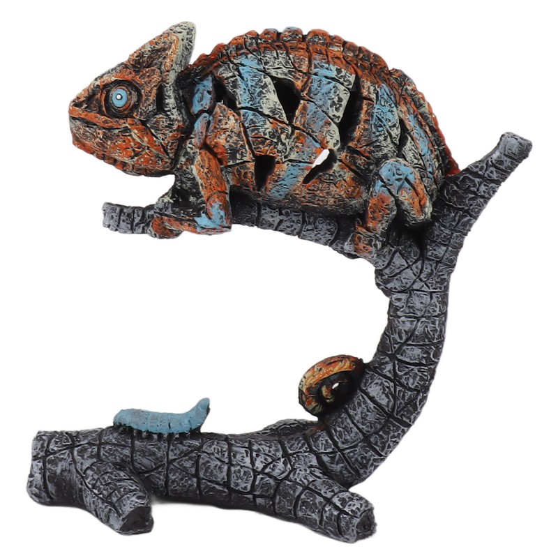 Chameleon Statue Sculpture Resin Chameleon Wild Animal Figurine Ornament for