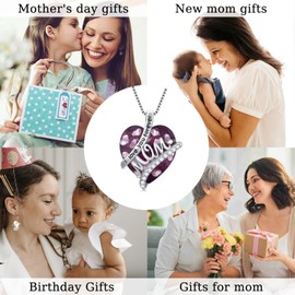 TOUPOP June Birthday Gifts for Mom Sterling Silver Alexandrite Pendant June Birthstone Necklace Jewelry Christmas Mothers Day Birthday Gifts for Women Mom Grandma Nana from Daughter Son