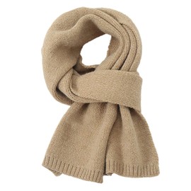 amokk Solid Winter Scarf for Girls Women Cold Weather Fashionable Knit Scarves (Khaki)
