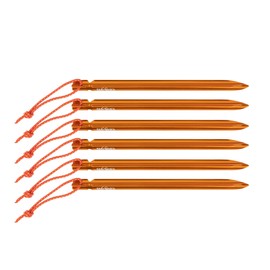Tatonka Tent Peg Pro 15 cm (Pack of 6) - Ultralight Aluminium Tent Pegs with Y Profile - 19 cm Long and in Highly Visible Orange - Pack of 6