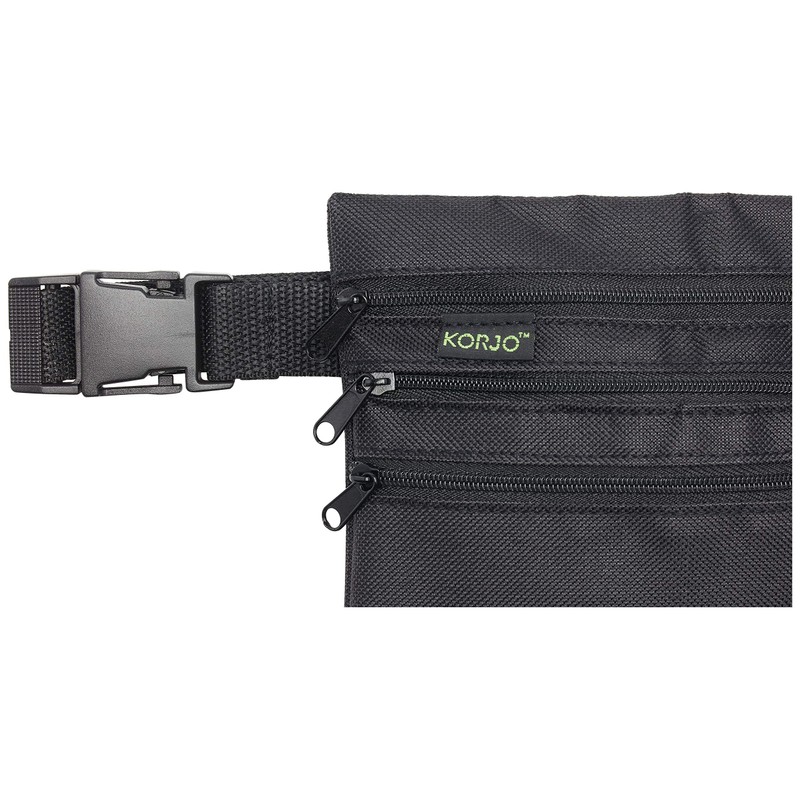 Korjo Belt Bag, 3 Zippered Compartments, for Travelling