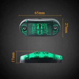 4pcs 12-24V Green Side marker Lights Indicator of Position Lamp Front Rear Side Light 6000K Waterproof Universal for Car Trailer Truck Caravan Van Lorry Motorcycle