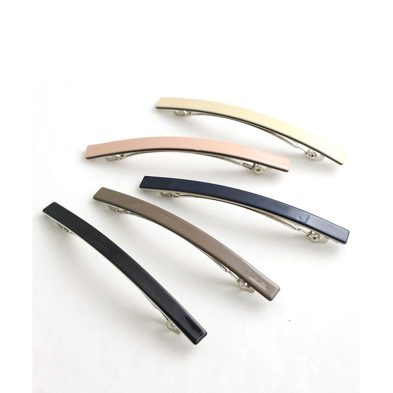 Vingtaine H7349-WH- Color Thin Barrette, Simple, Mature Style, Enameled Hair