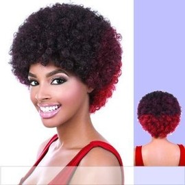 Motown Tress (Afro) - Heat Resistant Fiber Full Wig in RedWine