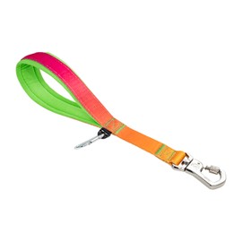 TSPRO Training Lead for Dogs, Short Guide Dog for Large Dogs, with Strong Metal Clasp and Padded Handle, 36 cm Dog Lead for Walks (Orange - Red - Colour Gradient)