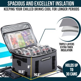 Paddle Board Cooler Bag, Sup Cooler, Kayak Cooler Fits 30 Cans, Standup Cooler with 4 Pockets, Deck Cooler Bag for Paddleboard, Paddle Board Accessories with Phone Pouch