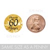Black and Gold 60th Birthday Party Favor Stickers - 180