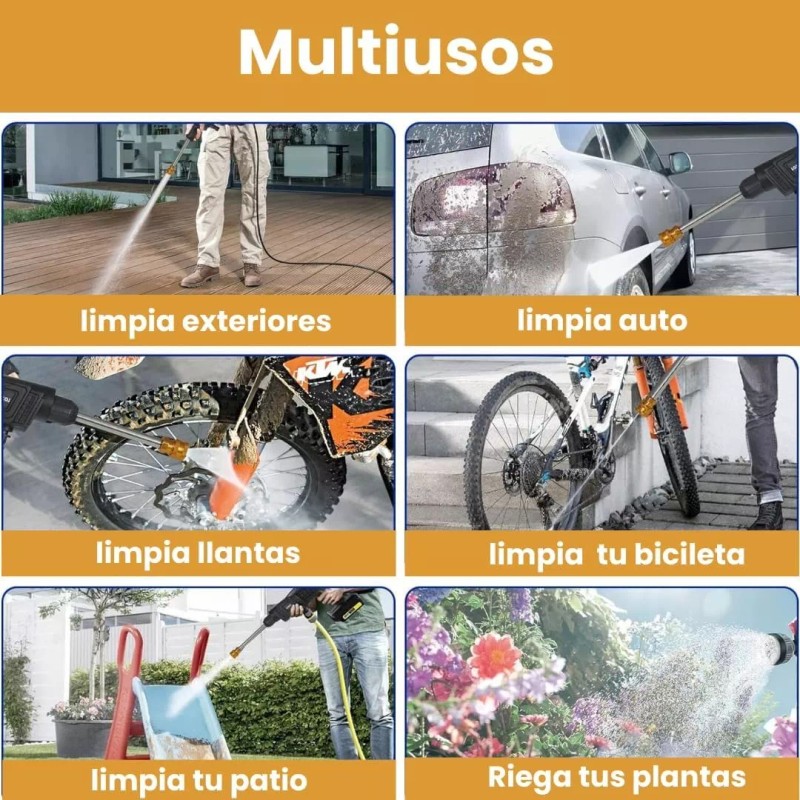 Mastery Brand Hidrolavadora Electrica Pistola Para Lavado Autos Portatil