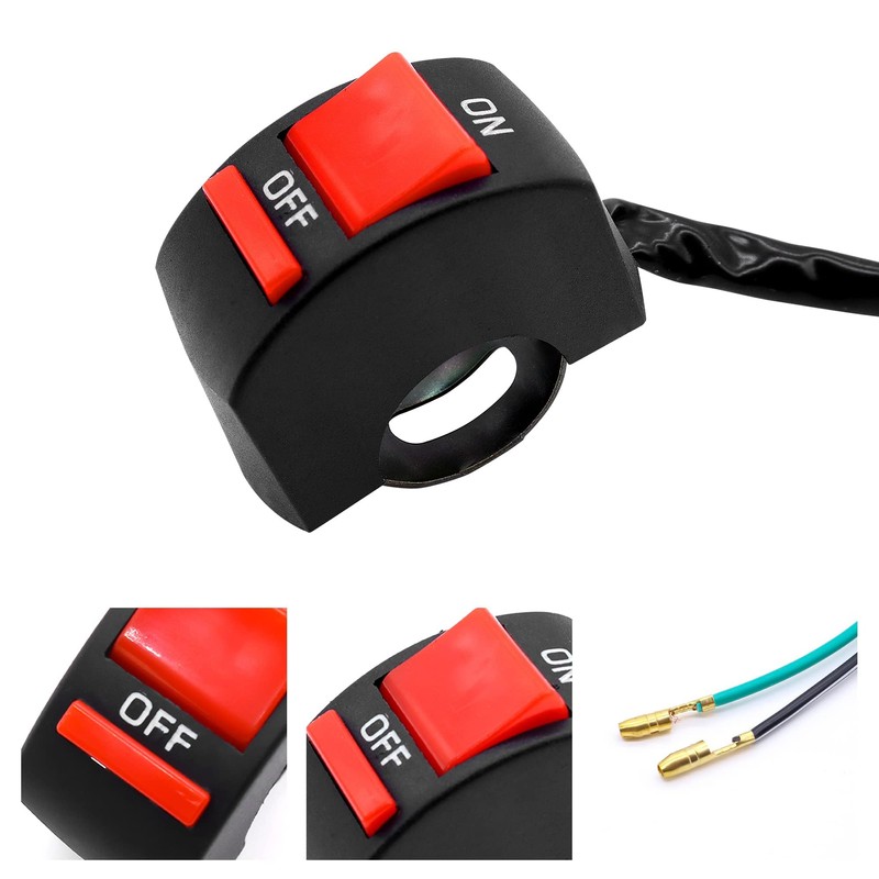 HISports Motorcycle Handlebar Switch 7/8 Inch Motorcycle Handlebar Toggle Switch