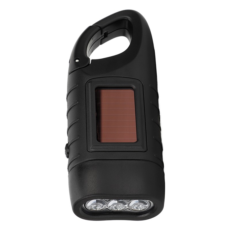 Hand Crank Solar Powered Flashlight Emergency Rechargeable LED Flashlight Self
