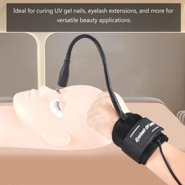UV LED Lamp Portable Wrist LED UV Light Eyelash Extension UV Lamp Adjustable Gooseneck 360° Rotation UV LED Light Fixture for Beauty Professionals on the Go or Home Nail Art, Eyelash Extensions and