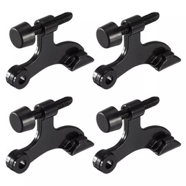 4 Pack Hinge Pin Door Stopper Adjustable Heavy Duty Hinge Pin Door Stop with Rubber Bumper Tips Reduce Damage from Door Knobs Easily Install Reduce (Black)
