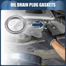 INFINAUTO Oil Drain Plug Gasket 14mm 0.55" ID No.MD050317 Fits Mitsubishi Lancer 2005-2014 Aluminum Alloy Silver Tone 25pcs