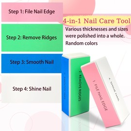 6-Pack Large Square Sponge Nail Buffer Block, 4-Way Nail File and Buffer for Smooth and Shiny Nails, Manicure and Pedicure Essentials