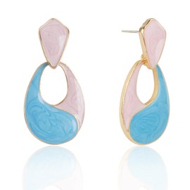 Blue Pink Earrings，Pregnant Women Dress T-Shirt Decorations，Gender Reveal Idea， Baby Shower Party， Mom Wife Gift – by ZouYee