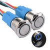 JIQI 2Pcs 19mm 0.75'' Latching Push Button Switch 12V-24V Waterproof