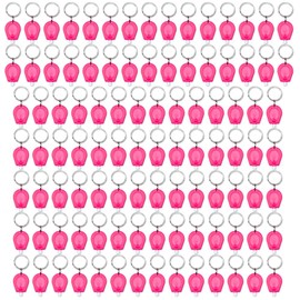 RaySoar 100 Pack Ultra Bright Mini LED Keychain Flashlight, Small Key Ring Flashlight, LED Keychain Light for Outdoor Activities Emergency Light - HotPink Shell