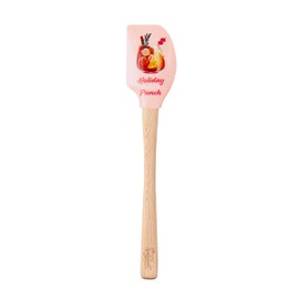Tovolo Holiday Punch Wood Handled Spatulart Spatula for Food and Meal Prep, Baking, Mixing & Turning